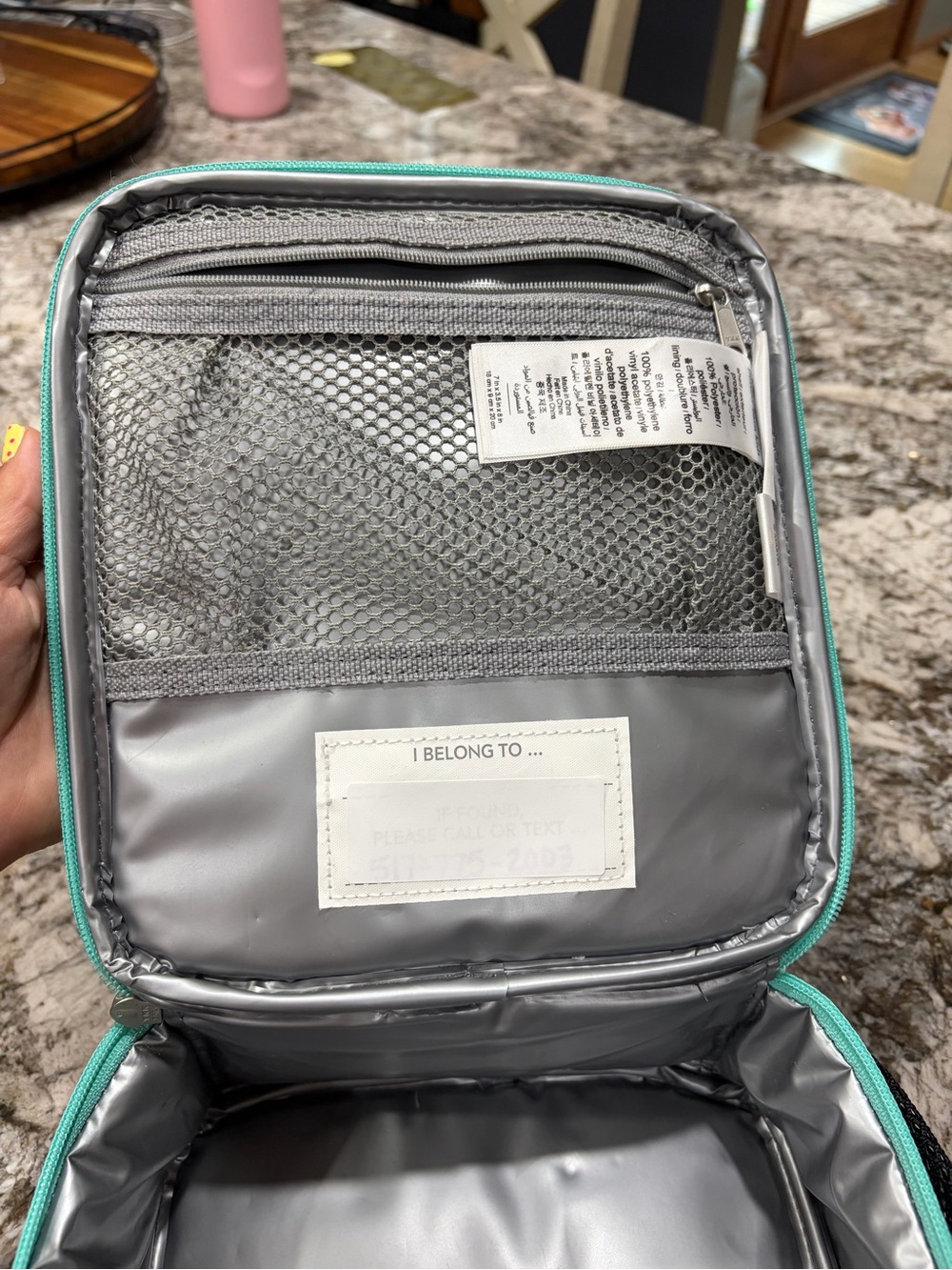 Pottery Barn Kids Pink Spider Web Lunchbox with Teal Trim - Picture 9 of 11